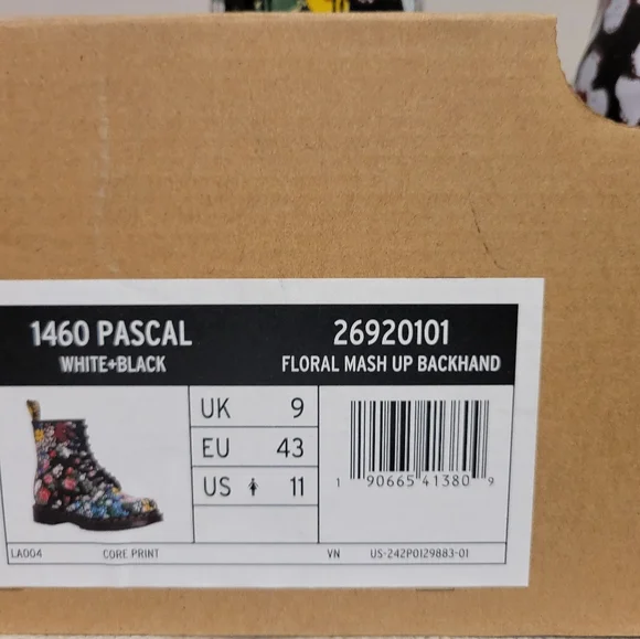Dr. Martens 1460 Pascal Floral Mash Up Leather Lace Up Boots - Picture 5 of 7